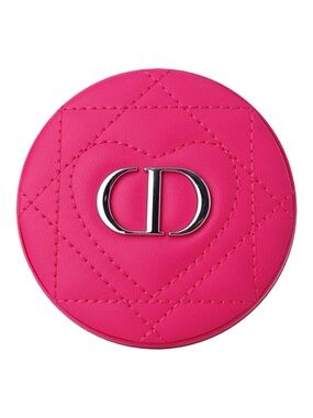 Authentic Christian Dior Quilted Heart Pink Cosmetic Case Compact Makeup Mirror